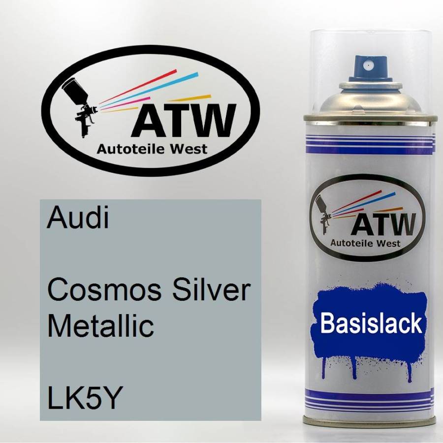 Audi, Cosmos Silver Metallic, LK5Y: 400ml Sprühdose, von ATW Autoteile West.